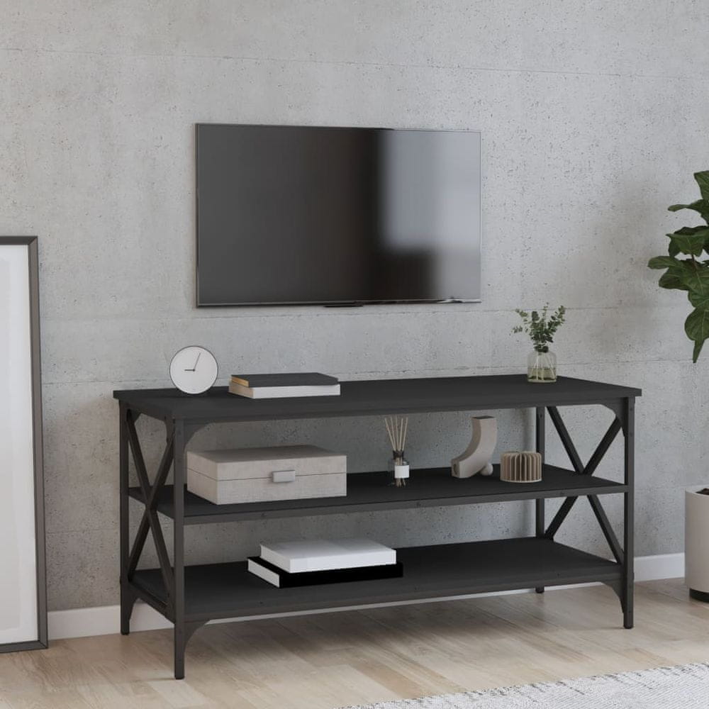 Vidaxl TV skrinka čierna 100x40x50 cm spracované drevo